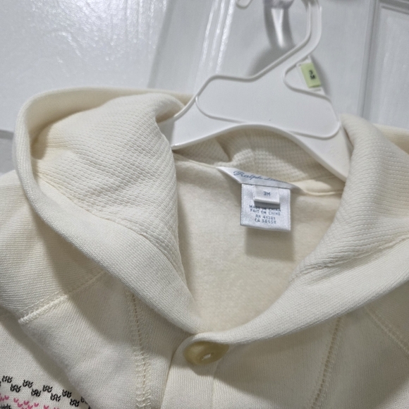 Ralph Lauren Baby Girl Fair Isle Fleece Hooded Dress & Bloomer Set Size 3M - Picture 6 of 17